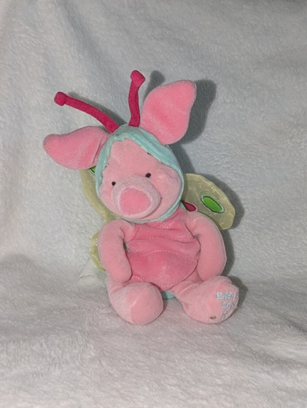 Disney Vintage Winnie the Pooh Butterfly Piglet Plush Toy 8"